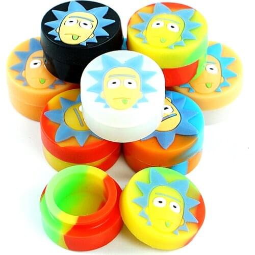 50pcs 5ml Storage Bottles & Jars Tank Nonstick Slick Silicone Wax Oil Containers with Lids for Dab Smoke Liquid Wholesale Random