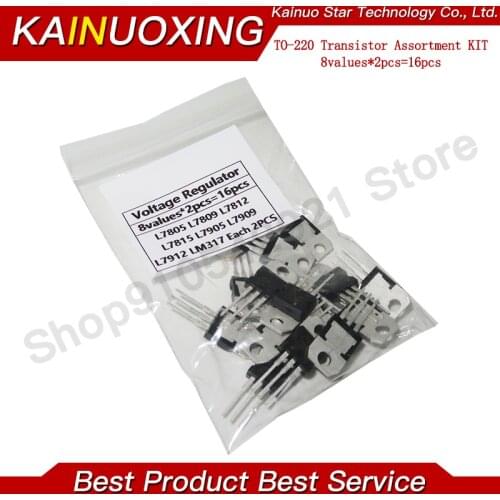 8value*2PCS=16PCS 7805 7809 7812 7815 7905 7909 LM317 L7912 igmopnrq LM317T TO-220 Transistor Assortment Kit Voltage Regulator