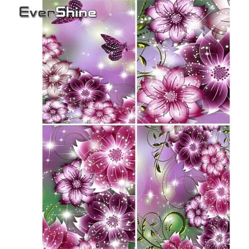 EverShine Diamond Embroidery DIY Flower 5D Diamond Painting Cross Stitch Mosaic Full Drill Square Rhinestones Home Decor
