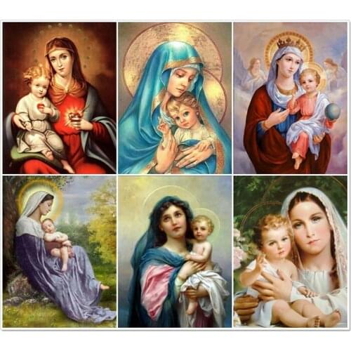 Diamond Embroidery Full Display Diamond Painting Picture Of Rhinestones Diamond Mosaic Religious Icon Virgin Mary Art
