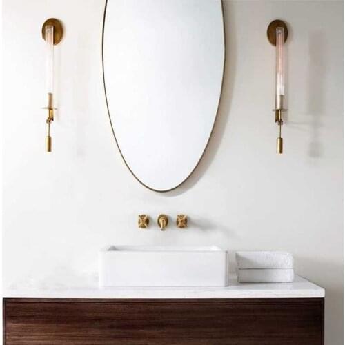 American simple iron wall lamp light luxury bedside decoration Villa aisle bedroom hotel TV background wall mirror lamp