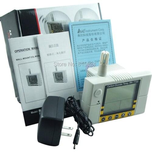 AZ7722 3 IN 1 Air Quality Monitor CO2 Temperature Humidity Tester Meter Carbon Dioxide Tester CO2 Gas Detector Analyzer Meter