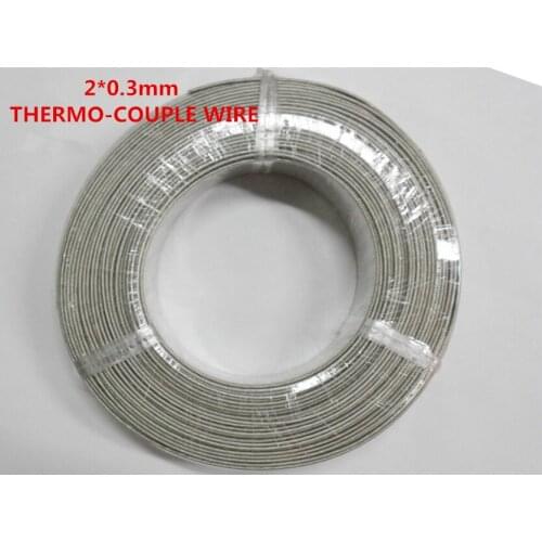 Free Ship 10M K Type Temperature Sensor 2*0.3mm THERMO-COUPLE WIRE Metal Net Stainless Steel Wire Sheilding Thermocouple Wire