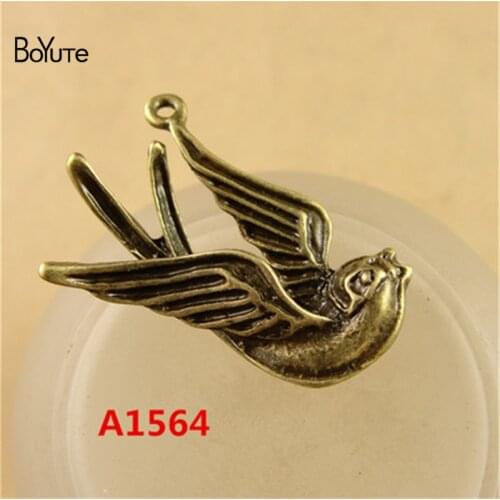 BoYuTe (40 Pieces/Lot) 30*22MM Antique Bronze Plated Swallow Birds Zinc Alloy Charms Pendants Diy Jewelry Findings Accessories