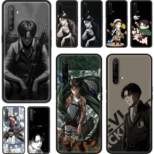 Phone Case For Realme 8 Pro V15 V13 C25 C21 C20 C15 XT GT Neo 7 6 5 X50 X7 Q2 Cover Anime Attack on Titan levi ackerman