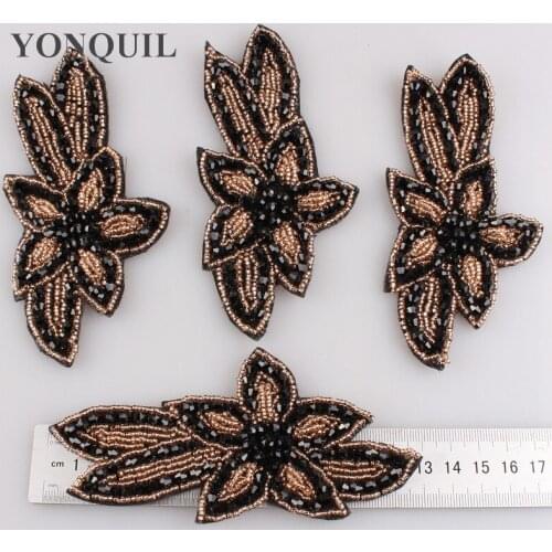 Black Base Crystal DIY Wedding Evening Dress Sewing On Rhinestone Applique Rhinestone Trim For Bag Hats DIY Accessories 6PCS/LOT