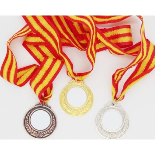 DHL50pcs/Lot Sublimation Medal Tags Gold Silver Copper for Blank Sublimation INk Transfer Printing Heat Press DIY Can Print