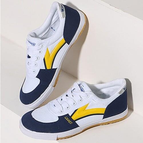 EU35-44 White-yellow Canvas Couple Retro Comprehensive Training Fitness Table Tennis Shoes