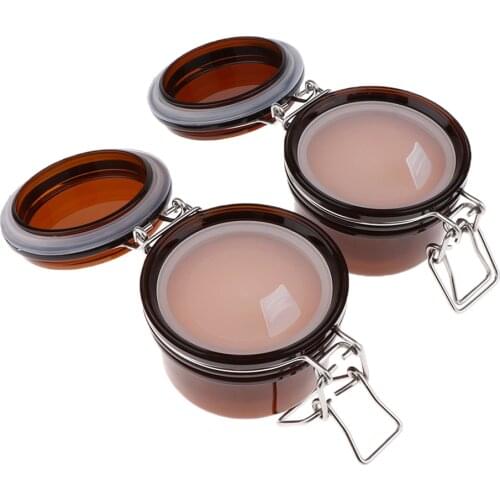 Round Jars with Lids (2 Packs) Empty Plastic Make Up Containers