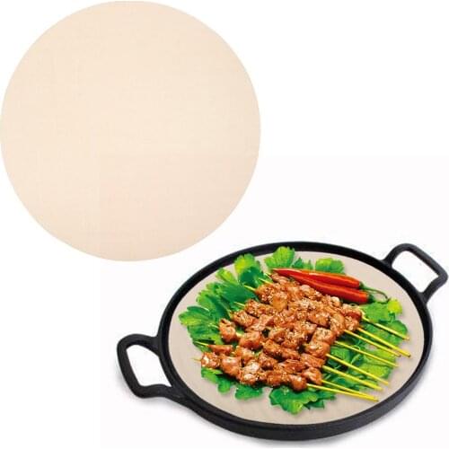 Diameter 32cm Round BBQ Barbecue Grill Mat Heat Resistant Reusable Non-Stick Roast Sheet Cooking Pad Kitchen Tools