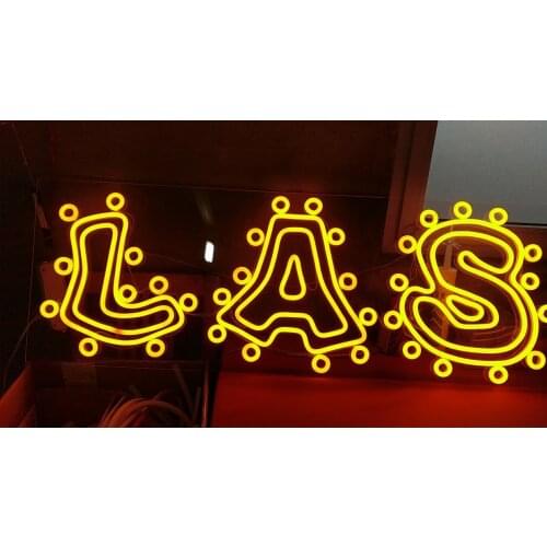 LAS Neon Sign Custom Made LED Light Las Home Room Pub Wall Decoration Wedding Shop Store Restaurant Flower Faceplate