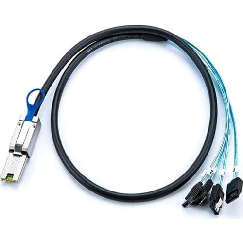 Mini SAS 26Pin SFF-8088 Male to 4 SATA 7Pin Female Hard Disk Splitter Adapter Data Cable 1m, 8088 to 4 SATA Cable