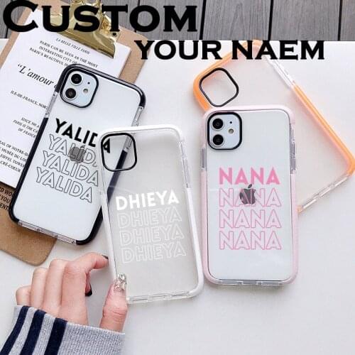 Custom Name Logo Picture Soft Transparent cases for iphone 11/12 Pro Max 7 8 6 Plus X XR XS 12mini Phone Case Se TPU DIY Design