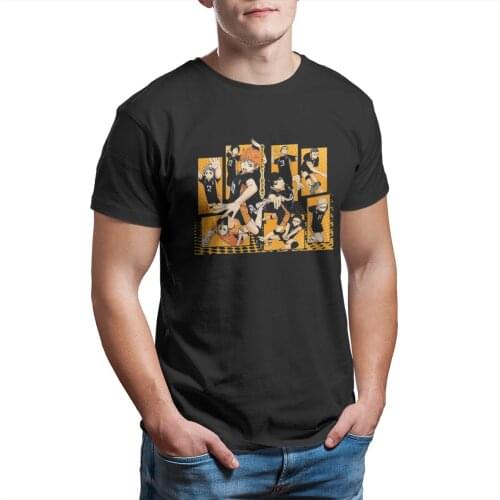 New Summer Haikyuu Fly High T-Shirt Cotton Haikyu Shoyo Hinata Tobio Kageyama Kei Toru Anime Ofertas Men TShirt