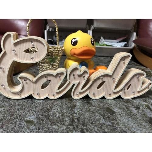 Personalized Wooden Letters Alphabet LED Lamp Sign Marquee Light Up Night LED Grow Light Wall Decoration For Bedroom Wedding