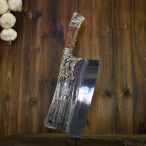 Authentic Longquan ghost hand-made kitchen chopping knife pure hand-forged kitchen knife ancient retro slicer chefs knife