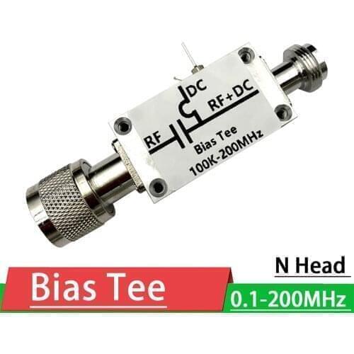 RF Biaser Bias Tee 100k-200MHz 1A N Head RF Isolator Bias Feeder short wave FOR For HAM radio RTL SDR LNA Low Noise Amplifier