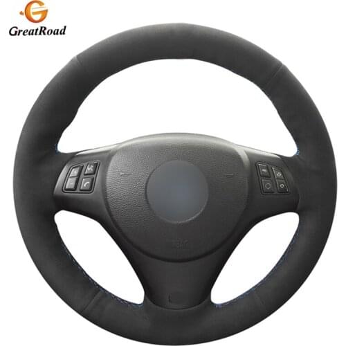 Hand-stitched Black Suede Car Steering Wheel Cover for BMW M3 2009 2010 2011 2012 2013 E92