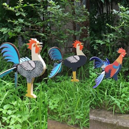 Garden Rooster Pinwheels, Wind Spinners Kids Toy Windmill Stakes, Durable for Garden, Party, Outdoor, Yard, Decoration