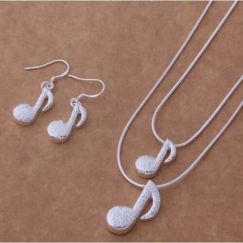 AS253 Hot sterling Jewelry Sets Earring 253 + Necklace 461 /akbajbia aqoajhva silver color