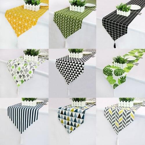 Cotton Linen Table Runners Modern Tassels Table Top christmas decorations for home table Outdoor Wedding Party table runners