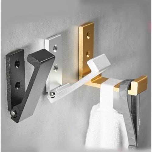 Folding Wall Invisible Hook for Clothing Aluminum Gold Coat Door Wall Hanger Bathroom Key Home Organizer Door Hooks