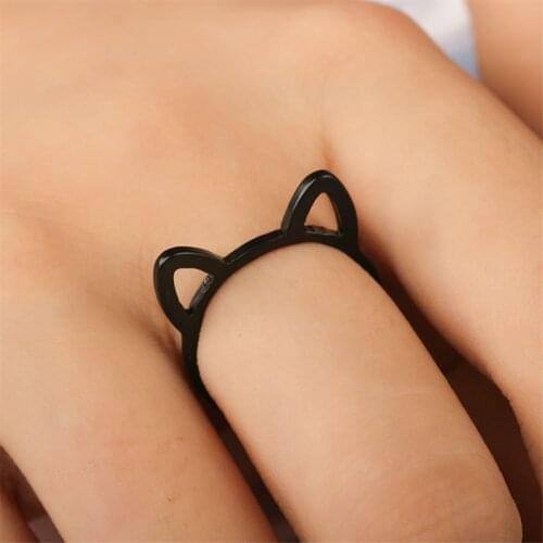 Timlee R052 Free shipping Simple Original Hollow Out Cat Ear Cartoon Animal Design Rings,Fashion Jewelry Wholesale