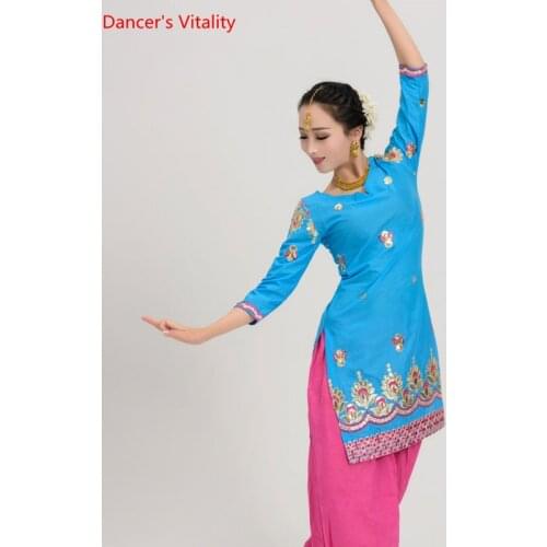 Senior Embroidery India Dance Tops Professional Women Belly Dance tops India Dance Belly Dancing Stage Practice Clothing