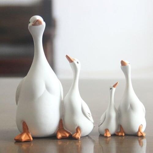 Duck Ornaments Resin Artificial Duck Garden Sculpture Animal Statue Couple Decoration Simulation Pond Decor Landscape Crafts