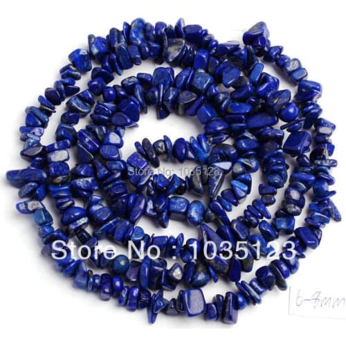 High Quality 5-8mm Natural Lapis Lazuli Chip Gravel DIY Gems Loose Beads Strand 85cm Jewelry Making w375