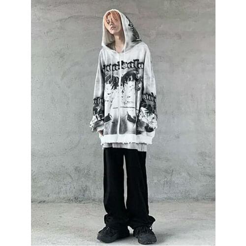 Japanese Women Harajuku Sweatshirts Womens Cartoon Hoodies Loose Tops Amine Hoodie Jecket Streetwear Autumn Loose Tops Female