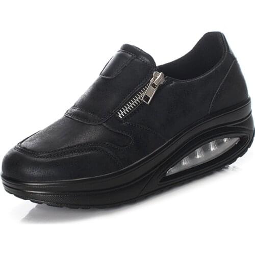 New Women Toning Shoes Weightlifting Increase Height Swing Shoes Platform Wedge Sneakers Ladies Breathable Thick Sole Sneakers