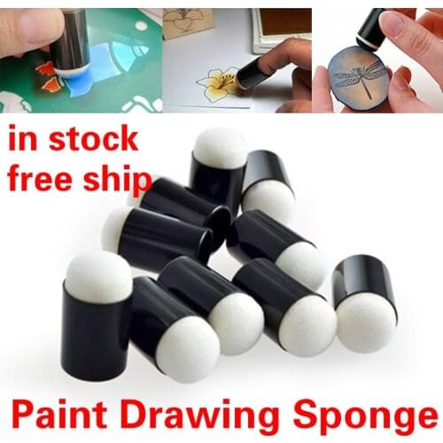 10pcs/set Painting Craft Set Paint Drawing Sponge Foam Finger Chalk Ink Applying Chalk Inking Staining Sponge Art Tools TSLM1