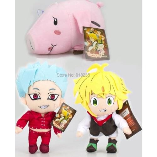 10/Lot 3 Styles Hot The Seven Deadly Sins Meliodas Ban Hawk 20CM Plush Doll Toy