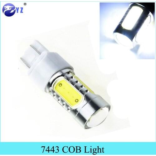 2Pcs T20 7443 7440 W21 WY21W 7444 5 COB Turn Signal Reverse Led Light Brake lights Car Styling white red yellow DC12V