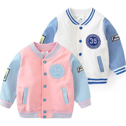 2021 Spring Autumn New Fasion 2 3 4 6 8 10 Year Kids Clothing Children Patchwork Long Sleeve Baby Baseball Coat Jacket For Boys