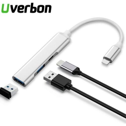 3 In 1 USB 3.0 Splitter 3 Ports Hub For iphone Lightning OTG Converter Camera Adapter Charging Cable Data Transmission Adapter