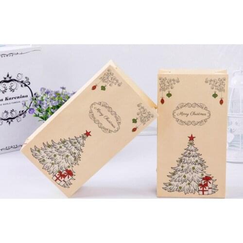 30 Pcs/lot Creative Christmas Tree Elk Kraft Paper Bags Window Envelope Postcard Storage Bag Xmas Decor