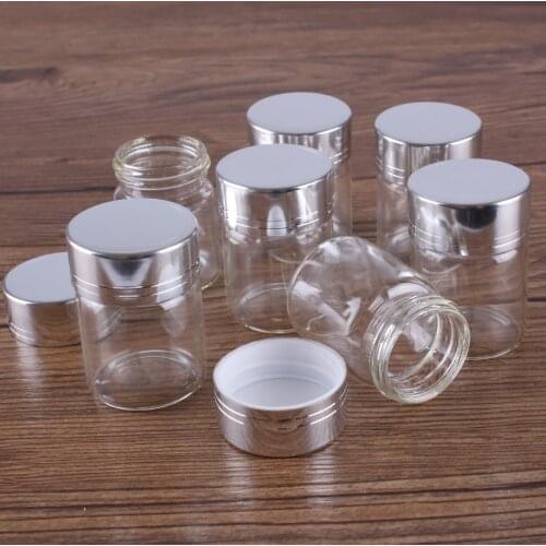 5pcs 15ml 30*40mm Perfume Bottle with Silver Caps Potion bottles Glass Jars Glass bottle Perfume Bottle For Wedding Favors