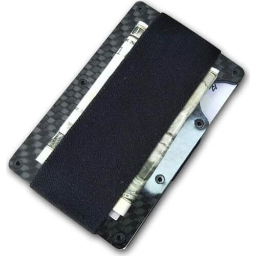 BISI GORO 2020 New Carbon Fiber Metal Mini Credit Card Holder Men ID Holder Wallet Card Case RFID Anti-thief Pocket Money Bag