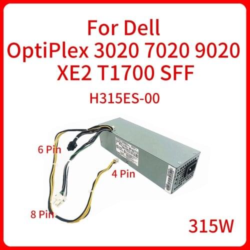 315W Power Supply D315ES001L H315ES-00 4FCWX 04FCWX For Dell OptiPlex 3020 7020 9020 XE2 T1700 SFF Adapter PSU New Original