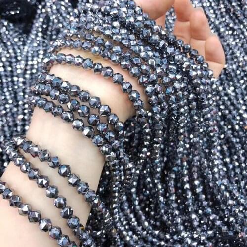 Natural Stone Beads Terahertz Section Loose Beads Charms For DIY Necklace Bracelet Anklet Sewing Craft Jewelry Accessory Making