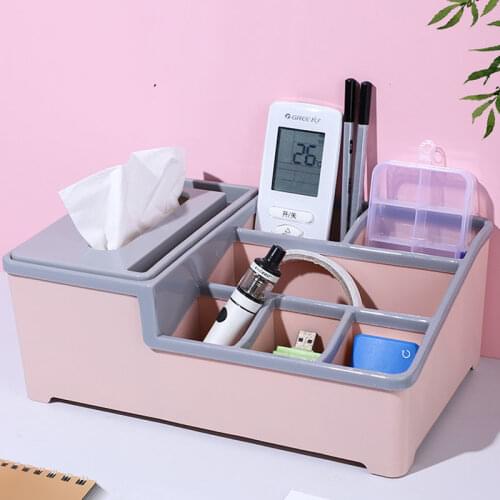 Home Desk Tissue Case Tissue Holder Makeup Cosmetic Storage Box Organizer Living Room Home Decoration Multifunction