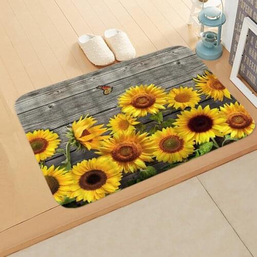 3D Printed Sunflower Carpet Corridor Door Mat non-slip Bathroom Rug Absorbent Kitchen Mat/Carpet