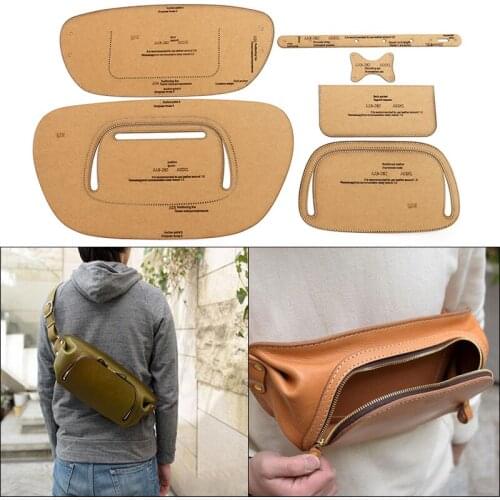 Leather Waistbag Drawings Handmade Kraft Paper Pattern Drawings Chest Bags Shoulder Bags Drawings Paper Patterns Sewing Mould