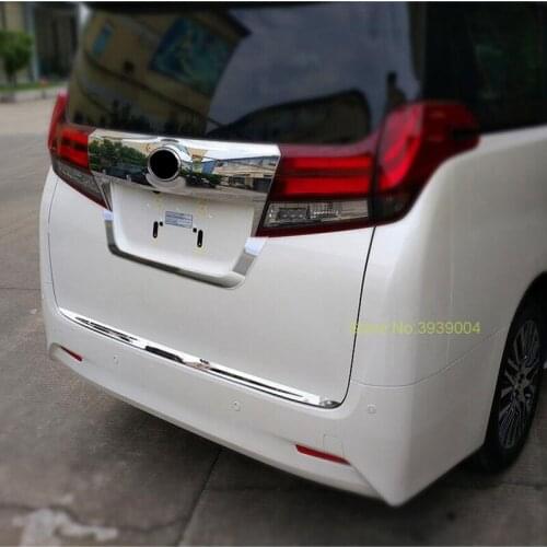 For TOYOTA Alphard 2015-2018 ABS Chrome Car Rear Trunk Trim Lid Cover Tailgate Door Tail Gate Cover Car Styling Auto Accessories