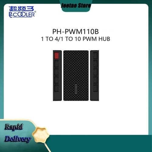 PCCOOLER PH-PWM110B 1to10\1to4 4pin PWM Efficiency fan hub SATA power adapter CPU cooling fan Splitter adapter magnet adsorption