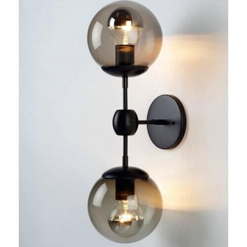 LOFT wall lamp living room study living room bedside wall lamp magic bean glass wall lamp American country retro industry