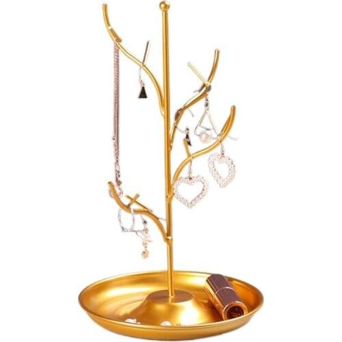 Metal bracket jewelry rack ornaments girls desktop earrings jewelry storage finishing rack shelf space saving