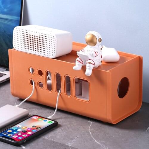 Multifunction Fashion Personality Power Cord Storage Box Hollow Heat Dissipation Cable Management Tidy Organizer